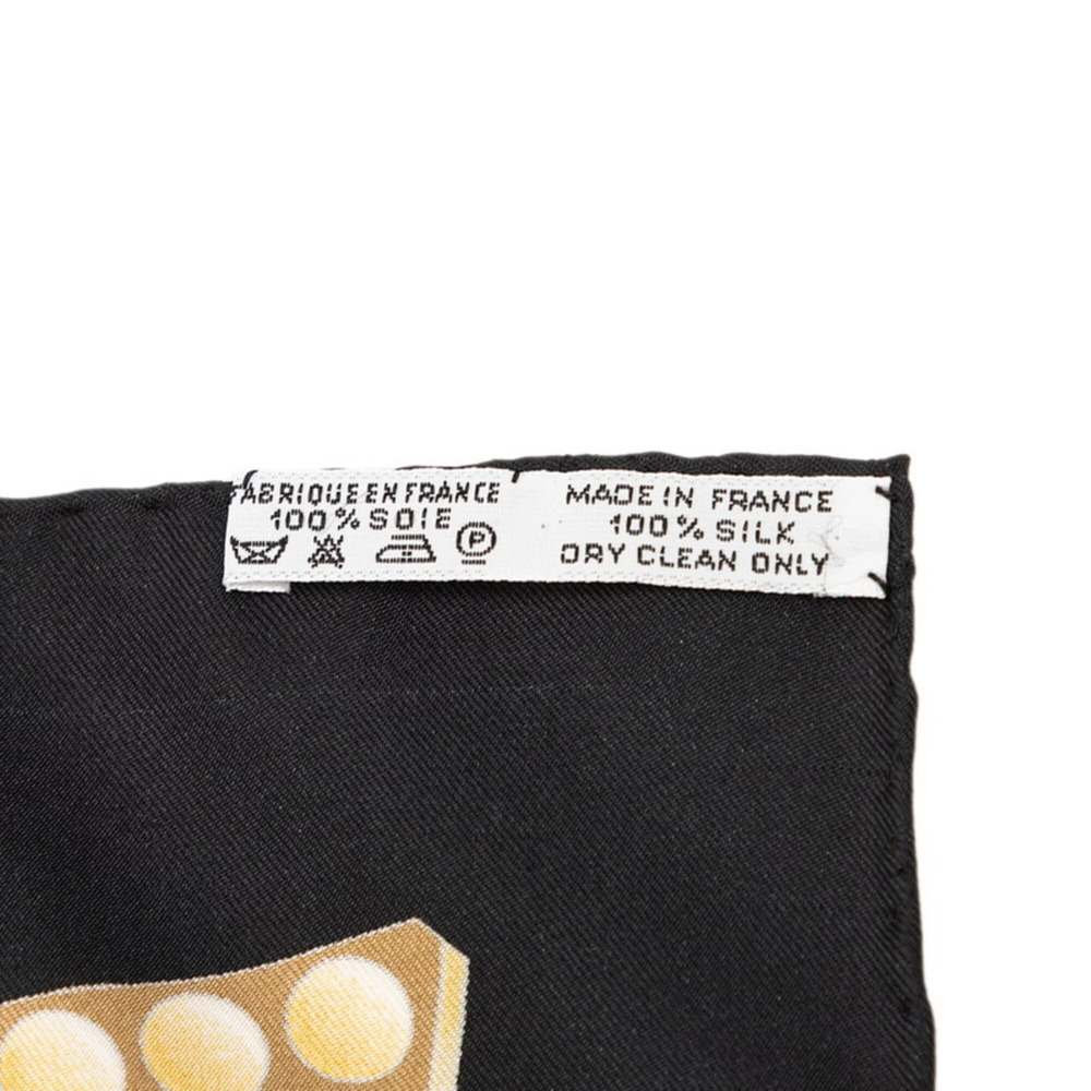 HERMES Black Silk Scarf - Picture 7 of 7